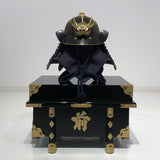 【O-015-K】Deep navy blue thread laced modern small plate two-piece cuirass armor (helmet only)：濃紺糸威当世小札二枚胴（兜のみ）