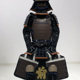 【O-045】Navy Blue Thread Laced Rusted Iron Riveted Two-Piece Cuirass Armor：紺糸威鉄錆鋲綴二枚胴具足