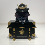 【O-055-K】Navy and Red Thread Laced Munetori Black Barrel-shaped Two-piece Dou Armor (Juunikoma) (Helmet Only)：紺赤糸威胸取黒桶側二枚胴具足（十二間）（兜のみ）