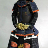 【O-026】Dark Navy Blue Thread Laced Vertical Seam Two-Piece Cuirass Armor：濃紺糸威縦矧二枚胴具足