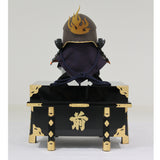 【O-041-K】Deep navy blue thread laced riveted two-piece cuirass armor (helmet only)：濃紺糸威鋲綴二枚胴具足（兜のみ）