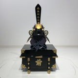 【O-032-K】Deep navy blue thread laced chest-guard two-piece cuirass armor (helmet only)：紺糸威胸取二枚胴具足（兜のみ）