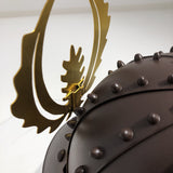 【O-045-K】Deep navy blue thread laced rusted iron riveted two-piece cuirass armor (helmet only)：紺糸威鉄錆鋲綴二枚胴具足（兜のみ）