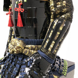 【O-044】Navy Blue Thread Laced Mugwort-Colored Diamond Stitch Two-Piece Cuirass Armor：紺糸威蓬菱綴二枚胴具足