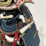 【O-037】Navy Blue Thread Laced Large Sleeved Black Two-Piece Cuirass Armor：紺糸威大袖黒二枚胴具足