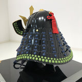【O-044-K】Deep navy blue thread laced yomogi diamond laced two-piece cuirass armor (helmet only)：紺糸威蓬菱綴二枚胴具足（兜のみ）