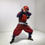【O-076】Red lacquered armor with dark blue lacing two-plate cuirass, Jidai Festival set：濃紺糸威赤桶側二枚胴　時代祭りセット