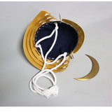 【O-073-K】White thread laced gold-lacquered barrel shoulder guards two-piece cuirass armor (helmet only)：白糸威金塗桶側二枚胴具足（兜のみ）