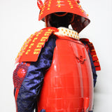 【O-060】Scarlet Thread Laced Red Okegawa Two-Piece Cuirass Armor：緋糸威赤桶側二枚胴具足