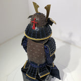【O-046】Navy Blue Thread Laced Rusted Iron Dome Riveted Two-Piece Cuirass Armor：紺糸威鉄錆笠鋲二枚胴具足
