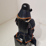 【O-050】Navy Blue Thread Laced Black Matte Riveted Two-Piece Cuirass Armor (Zunari-style Helmet)：紺糸威黒艶消鋲綴二枚胴具足（頭形兜）