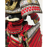 【O-014】Red Thread Laced Fur-Trimmed Two-Piece Cuirass Armor (Matte Finish)：赤糸威毛引二枚胴具足（艶消塗）