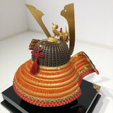 【O-006-K】Gold small plate laced scarlet two-piece cuirass armor (helmet only)：金小札緋威二枚胴（兜のみ）