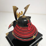 【O-014-K】Red thread laced fur pull two-piece cuirass armor (helmet only)：赤糸毛引威二枚胴（兜のみ）