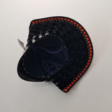 【O-050-K】Navy Blue Thread Laced Black Matte Finish Riveted Two-piece Dou Armor (Atamagata) (Helmet Only)：紺糸威黒艶消鋲綴二枚胴具足（頭形）（兜のみ）