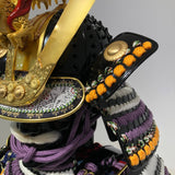 [C-009] Fuji-white thread-dyed black Iyo-fuda (child's armor)