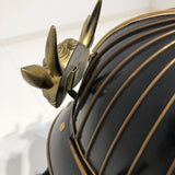 【O-015-K】Deep navy blue thread laced modern small plate two-piece cuirass armor (helmet only)：濃紺糸威当世小札二枚胴（兜のみ）
