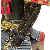 【O-037】Navy Blue Thread Laced Large Sleeved Black Two-Piece Cuirass Armor：紺糸威大袖黒二枚胴具足