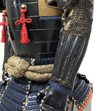 【O-029】Dark Navy Blue Thread Laced Gold Kara Two-Piece Cuirass Armor：濃紺糸威金唐二枚胴具足
