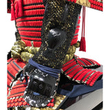 【O-014】Red Thread Laced Fur-Trimmed Two-Piece Cuirass Armor (Matte Finish)：赤糸威毛引二枚胴具足（艶消塗）