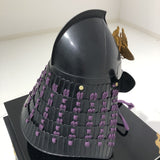 【O-021-K】Purple thread laced Iyo two-piece cuirass armor (helmet only)：紫糸威伊予二枚胴（兜のみ）