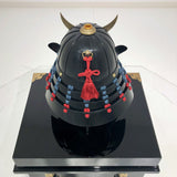 【O-055-K】Navy and Red Thread Laced Munetori Black Barrel-shaped Two-piece Dou Armor (Juunikoma) (Helmet Only)：紺赤糸威胸取黒桶側二枚胴具足（十二間）（兜のみ）