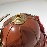 【O-038-K】Red thread laced large-sleeved red two-piece cuirass armor (helmet only)：赤糸威大袖赤二枚胴具足（兜のみ）