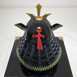 【O-044-K】Deep navy blue thread laced yomogi diamond laced two-piece cuirass armor (helmet only)：紺糸威蓬菱綴二枚胴具足（兜のみ）