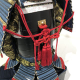 【O-037】Navy Blue Thread Laced Large Sleeved Black Two-Piece Cuirass Armor：紺糸威大袖黒二枚胴具足