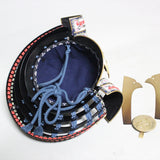 【O-037-K】Dark blue thread laced large-sleeved black two-piece cuirass armor (helmet only)：紺糸威大袖黒二枚胴具足（兜のみ）