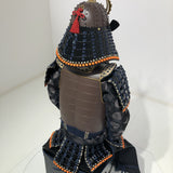 【O-045】Navy Blue Thread Laced Rusted Iron Riveted Two-Piece Cuirass Armor：紺糸威鉄錆鋲綴二枚胴具足