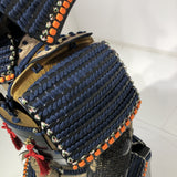 【O-029】Dark Navy Blue Thread Laced Gold Kara Two-Piece Cuirass Armor：濃紺糸威金唐二枚胴具足