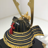 【O-024-K】Deep navy blue thread laced Buddha two-piece cuirass armor (helmet only)：紺糸威仏ニ枚胴（兜のみ）
