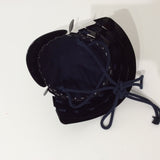 【O-065-1-K】Deep navy blue thread laced black barrel shoulder guards two-piece cuirass armor (helmet only)：濃紺糸威黒桶側二枚胴具足（兜のみ）