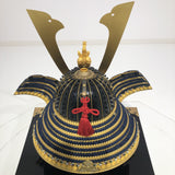 【O-024-K】Deep navy blue thread laced Buddha two-piece cuirass armor (helmet only)：紺糸威仏ニ枚胴（兜のみ）