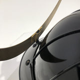 【O-063-K】Dark blue thread laced black barrel shoulder guards two-piece cuirass armor (helmet only)： 紺糸威黒桶側二枚胴具足（兜のみ）