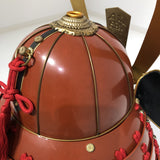 【O-038-K】Red thread laced large-sleeved red two-piece cuirass armor (helmet only)：赤糸威大袖赤二枚胴具足（兜のみ）