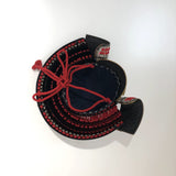 【O-014-K】Red thread laced fur pull two-piece cuirass armor (helmet only)：赤糸毛引威二枚胴（兜のみ）