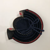 【O-013-K】Deep navy blue thread laced fur pull two-piece cuirass armor (helmet only)：紺糸威毛引二枚胴（兜のみ）