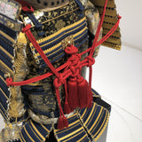 【O-024】Dark blue thread laced Buddha-style two-piece cuirass armor：紺糸威仏ニ枚胴具足