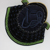【O-044-K】Deep navy blue thread laced yomogi diamond laced two-piece cuirass armor (helmet only)：紺糸威蓬菱綴二枚胴具足（兜のみ）