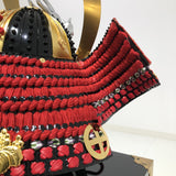 【O-003-K】Red thread laced large plate ō-yoroi armor (helmet only)：赤糸威本大札大鎧（兜のみ）
