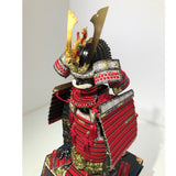 【O-014】Red Thread Laced Fur-Trimmed Two-Piece Cuirass Armor (Matte Finish)：赤糸威毛引二枚胴具足（艶消塗）