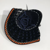 【O-051-K】Navy Blue Thread Laced Black Matte Finish Riveted Two-piece Dou Armor (Momogata) (Helmet Only)：紺糸威黒艶消鋲綴二枚胴具足（桃形）（兜のみ）