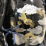 【O-074】Deep navy blue thread laced cloud and dragon two-piece cuirass armor：濃紺糸威雲龍二枚胴具足