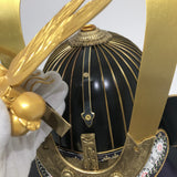 【O-019-K】Ancient yomogi thread laced small plate two-piece cuirass armor (helmet only)：古代蓬糸威小札二枚胴（兜のみ）