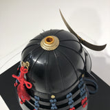 【O-055-K】Navy and Red Thread Laced Munetori Black Barrel-shaped Two-piece Dou Armor (Juunikoma) (Helmet Only)：紺赤糸威胸取黒桶側二枚胴具足（十二間）（兜のみ）