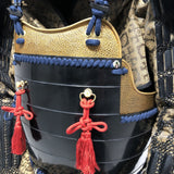 【O-029】Dark Navy Blue Thread Laced Gold Kara Two-Piece Cuirass Armor：濃紺糸威金唐二枚胴具足