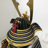 【O-024】Dark blue thread laced Buddha-style two-piece cuirass armor：紺糸威仏ニ枚胴具足