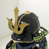 【O-044】Navy Blue Thread Laced Mugwort-Colored Diamond Stitch Two-Piece Cuirass Armor：紺糸威蓬菱綴二枚胴具足